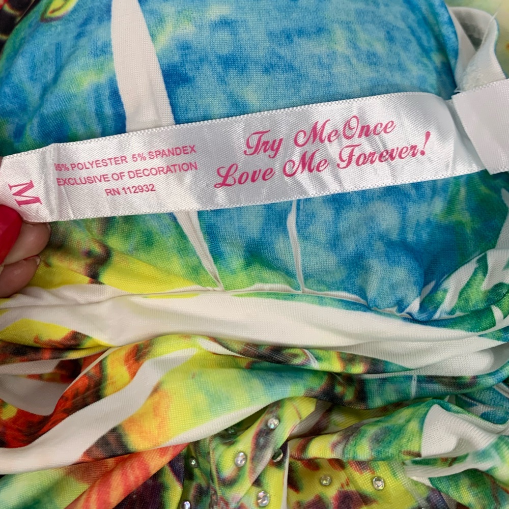 Cristina Love Morrocan Halter Backless Multicolored Sequence Dress Size M - Picture 10 of 13